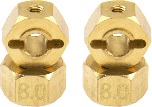 Brass 12mm Wheel Drive Hex Hub Adapter with Pins Counterweight Compatible with Axial SCX10 90046 Tamiya CC01 D90 Redcat Gen7 1/10 RC Crawler Car (...