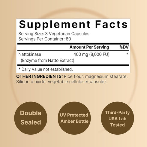 NatureBell Nattokinase Supplement 8,000 FU Per Serving, 240 Veggie Capsules | Traditional Natto Extract Source – Max Strength Enzyme & Heart Healt...