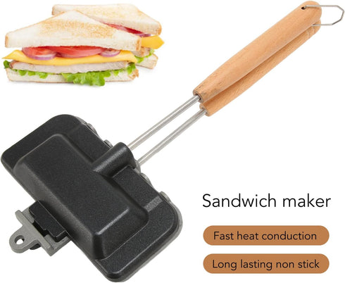 Hot Sandwich Maker Double Sided Frying Pan for Hot Dog,Egg Panini,Pancakes,Toast,Omelets and Hot Pocket Sandwich Maker Japanese Sandwich Breakfast...