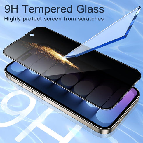 JETech Privacy Full Coverage Screen Protector for iPhone 15 Pro Max 6.7-Inch, Black Edge Anti-Spy Tempered Glass Film with Easy Installation Tool,...