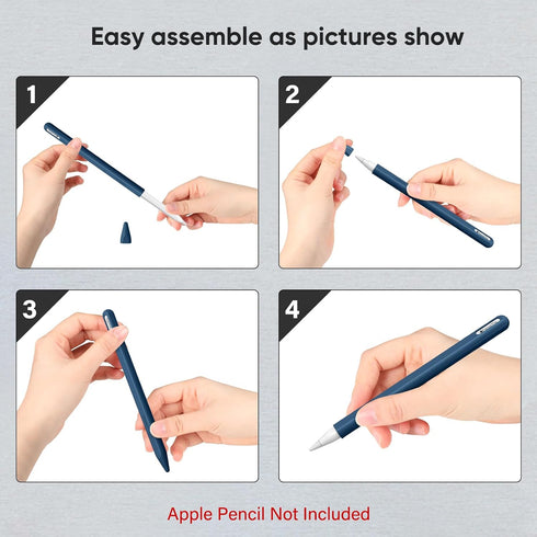 Fintie Silicone Sleeve for Apple Pencil Pro & Apple Pencil 2nd Generation, Light Pen Skin Case Cover Soft Protective Grip Holder with 2 Nib Covers...