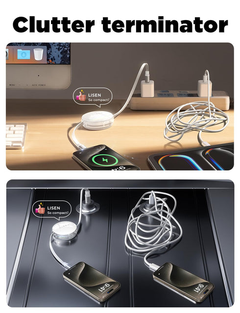 LISEN 240W Retractable USB C Cable, Data Sync Retractable Charging Cable, Fast Charging 4-Stage Length USB C Retractable Cable for iPad Pro Air 20...