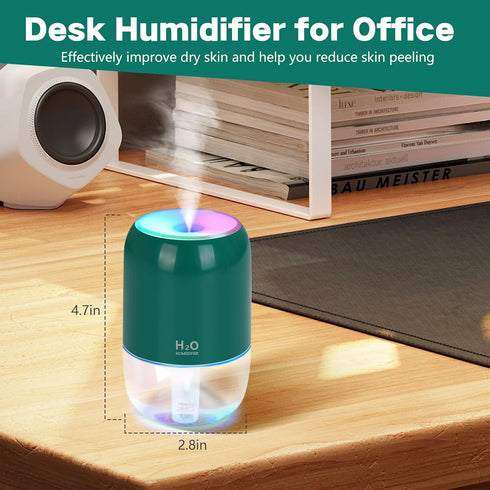 Mini Humidifiers for Bedroom, 200ml Cool Mist Humidifiers for Home Nursery Indoor Plants, Room Humidifiers for Bedroom Quiet Easy Clean Auto Shut-...