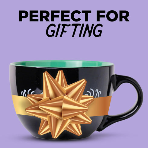 Silver Buffalo FRIENDS Central Perk Black Ceramic Mug Oversized for Coffee, Soup, 24 Ounces...