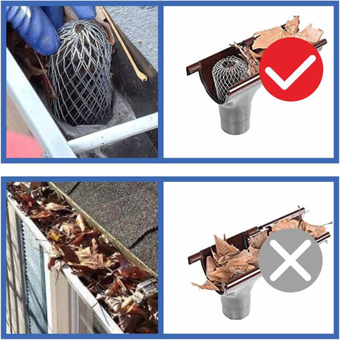 10 Pack Gutter Guards - 3.5 Inch Gutter Downspout Guard, Expandable Aluminium Filter Strainers for Blocking Leaves and Debris, Gutter Strainer Pro...