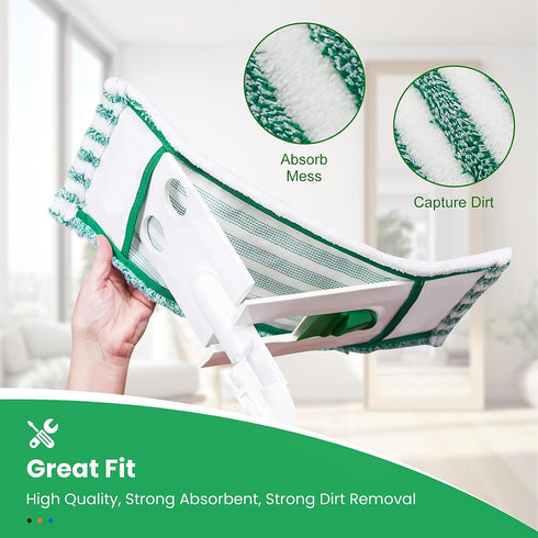 4 Pack Microfiber Mop Heads for Libman Microfiber Floor Mop, Mop Pads Refills for Libman Mop Head Replacement, Reusable & Washable Pads for Multi-...