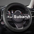 GIANT PANDA Customized Auto Steering Wheel Cover for Subaru Forester, Car Steering Wheel Cover for Subaru Outback and Crosstrek - Solid Black...