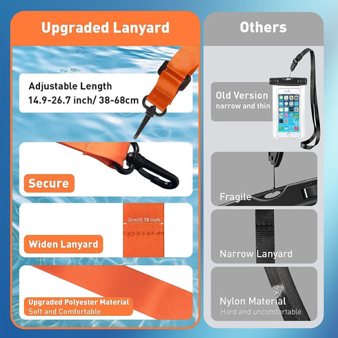 Marine IP68 Universal Waterproof Phone Pouch, Floating Waterproof Phone Case for Cellphone Up to 7", Beach Accessories for Vacation Must Haves, 2 ...