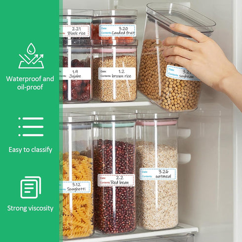 648Pcs Freezer Labels, 1 x 3 Inch Food Labels to Write on Removable, Food Freezer Labels, Food Storage Stickers, Easy Clean Refrigerator Freezer P...