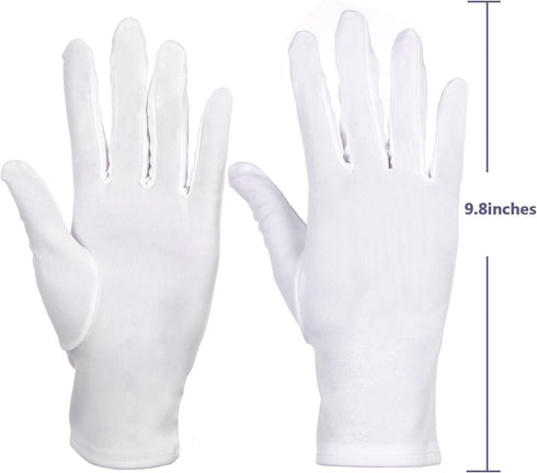 Sumind 2 Pairs Nylon Cotton Gloves White Uniform Gloves Tuxedo Gloves Formal Police Gloves Guard Parade Glove...