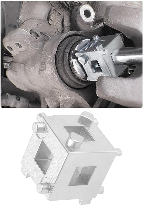 Car Cube Brake Caliper Compression Tool,Durable Steel Brake Caliper Tool Fits 3/8" Square Driver,Universal Car Accessories Car Rear Disc Brake Pis...