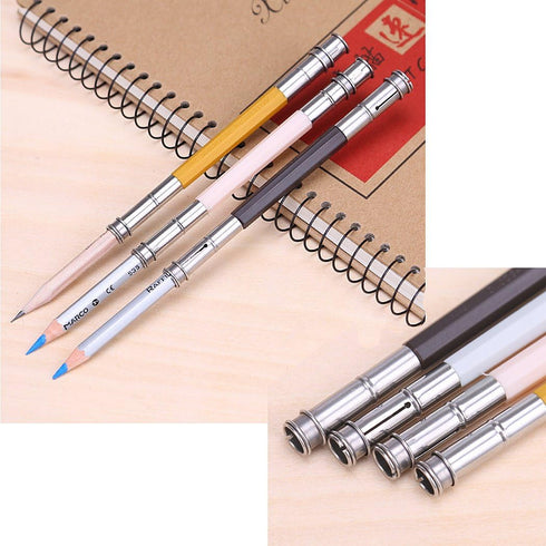 Dual Head Pencil Holder Pencil Extender for Sketch & Charcoal Pencil, 6 Pieces a Set...