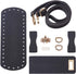 PandaHall DIY PU Leather Bag Knitting Set, Leather Bottom/26' Shoulder Strap/Bag Twist Lock/Flap Cover/Buckles for Crochet Handbag Tote, Black (7 ...
