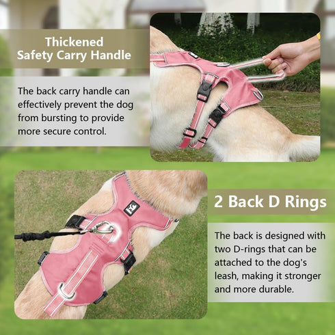 FEimaX Dog Harness No Pull Soft Padded Dog Vest with 3 Leash Clips and Easy Control Handle Reflective Adjustable No Choke Pet Harnesses for Medium...
