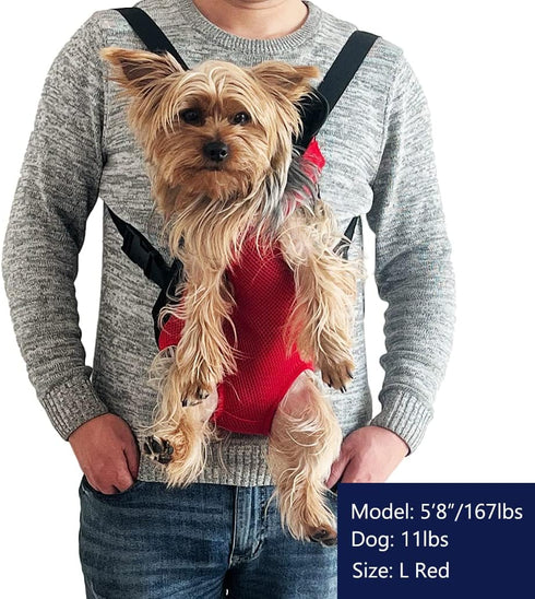 Pet Carrier Backpack, Legs Out Adjustable Pet Front Cat Dog Carrier Backpack, Easy-Fit Dog Travel Backpack Carrier for Hiking Camping for Small Me...