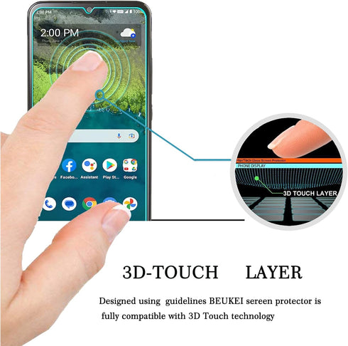 beukei (3 Pack) Compatible for Nokia C110 Screen Protector Tempered Glass,Touch Sensitive,Case Friendly, 9H Hardness...
