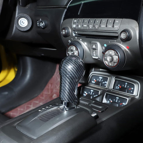 RT-TCZ Carbon Fiber Gear Shift Knob Cover Trim Interior Accessories for Chevrolet Camaro 2010-2015...