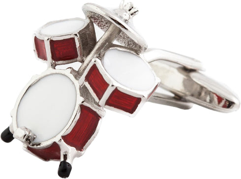 Drum Kit Drummer Cufflinks for Men Music Fans with Gift Box...