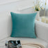 RainRoad Velvet Decorative Throw Pillow Covers Cushion Cover Pillow Case for Sofa Couch Bed Chair,Soft Square Light Teal Throw Pillows 18x18 Inch,...