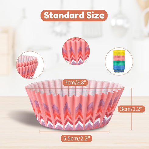 400pcs Paper Cupcake Liners - Standard Size 2 Inches Muffin Liners - 4 Colors Sunflower Patterns Baking Cups Cupcake Wrappers, Model BK009...