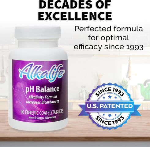 Alkalife pH Balance Pills | The First Patented Alkaline Sodium & Potassium Bicarbonate Supplement | Neutralize Acid, Balance pH, Immune Support, P...