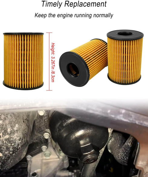 4 Pack Oil Filters Replace 26350-2S000 21513-23001 Fit for Hyundai Sonata Tucson Kia K5 Sorento Telluride 2.5L 2020 2021 2022...