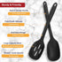 Silicone Cooking Spoon Set, Premium Non-Stick Solid and Slotted Spoon Pack of 2 Kitchen Basting Spoons for Cooking, Large Heat-Resistant Utensils ...
