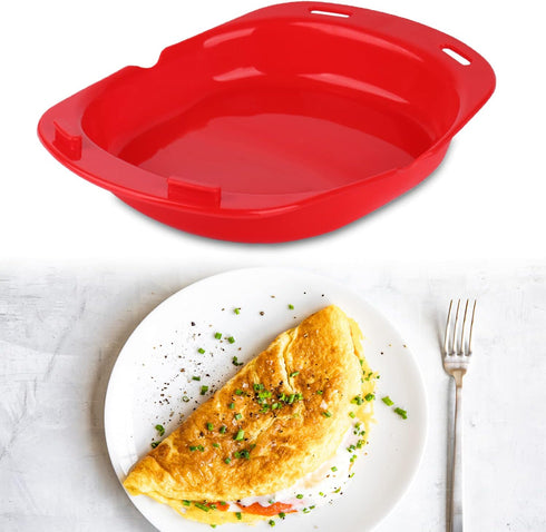 Silicone Omelette Maker,Microwavable Omelet Maker,Nonstick Egg Roll Baking Pan,Quick& Easy Breakfast/Lunch/Dinner Baking Tool,Dishwash Safe...