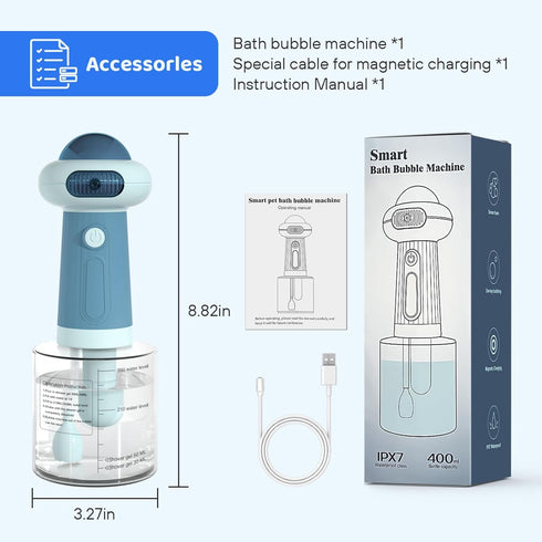 Dog Shampoo Dispenser, UFO Dog Shampoo Sprayer, Electric Foaming Shampoo Dispenser for Dog and Cat Washing, for Bathtub, Kitchen Sink, Bathroom Cl...