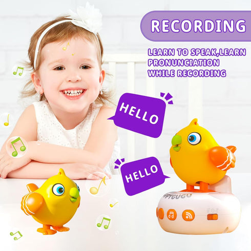 Toddler Toys 2-3, Interactive Musical Electronic Pets Talking Bird for Kids, Early Educational Learning Toys with 26 Songs & Recording, 1 2 3 4 Ye...