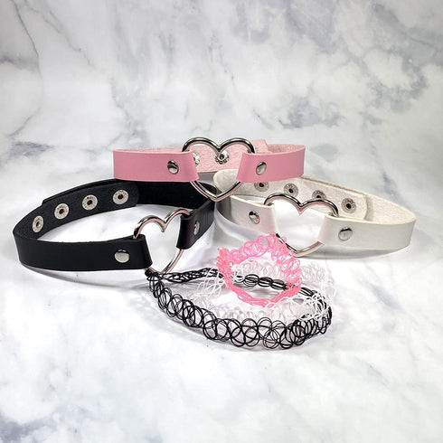 BodyJ4You Tattoo Choker Leather Necklace Layered Set - 90s Choker Necklace 2000s Vintage Collar Necklace - Goth Punk Rock Anime Cosplay - Women Te...