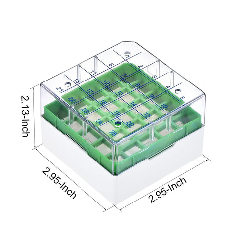 YOKIVE Freezer Tube Box, PP Holder Rack for 1.8/2ml Centrifuge Tubes | Fixed Sample Tube, Great for Lab and Scientific Institutes (25 Places, Gree...
