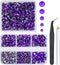 2 Boxes 3060PCS Dark Purple Resin Crystal Rhinestones for Crafting Deep Purple Flatback Resin Stones Gems 2mm 3mm 4mm 5mm 6mm Non-Hotfix Diamonds ...