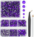 2 Boxes 3060PCS Dark Purple Resin Crystal Rhinestones for Crafting Deep Purple Flatback Resin Stones Gems 2mm 3mm 4mm 5mm 6mm Non-Hotfix Diamonds ...