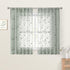 HOMEIDEAS Sage Green Sheer Curtains 52 x 54 Inch Length 2 Panels Embroidered Leaf Pattern Short Curtains for Bedroom Half/Small Window Rod Pocket ...