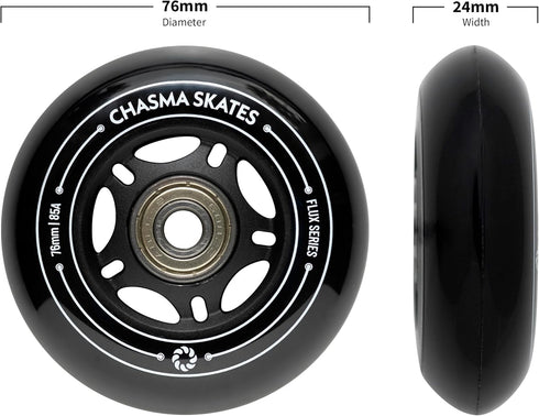 Flux 2 76mm RipStik Wheels 85A for Ripsurf Caster Board, RipStik Wave Board, or Crazy Cart Wheels Replacement, 2 Pack with Bearings...