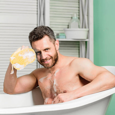 Bath Sponges for Shower Large Size Body Sponges Soft Hangable Shower Foam Loofah Sponges Set for Women and Man for Exfoliating Bath (4 PCs)...