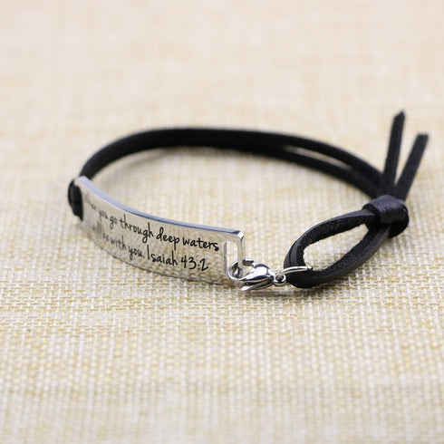 Yiyang Religious Bracelets for Women Inspirational Christian Gifts for Her Christmas Personalized Scripture Birthday Leather Strap Bangle...