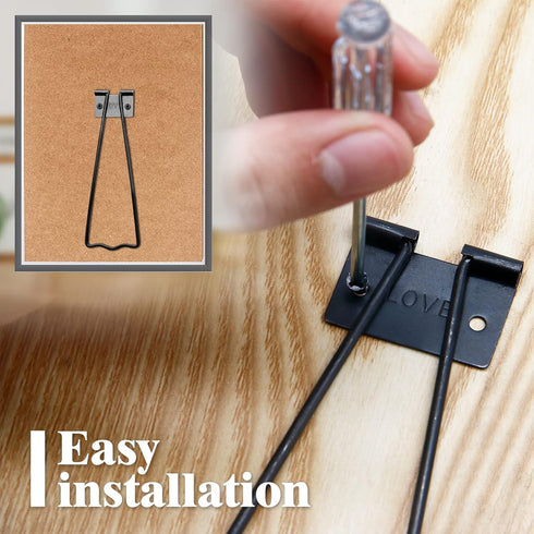 5 Pcs Easel Back, 4.39” Iron Picture Frame Easel Back, Photo Frame Easel Back Stand with Screws & Screwdriver (Black)...