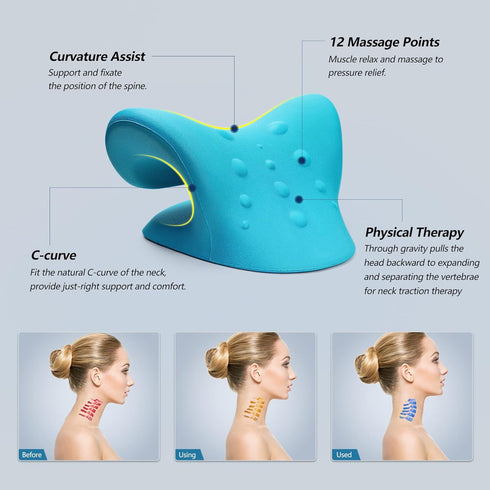 Cozyhealth Neck Stretcher for Neck Pain Relief, Neck and Shoulder Relaxer Cervical Traction Device Pillow for TMJ Pain Relief and Muscle Relax, Ce...