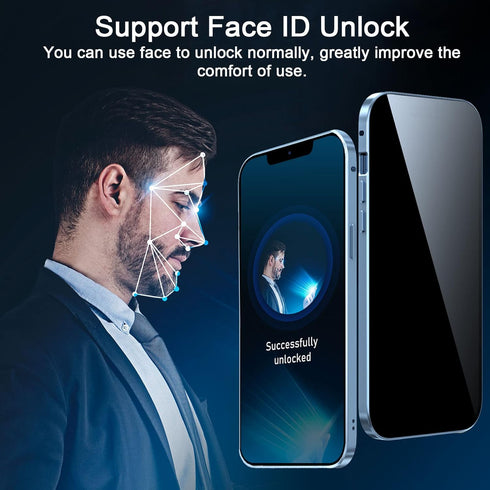 UMTITI Anti-peep Anti-Spy Privacy Magnetic Case for iPhone 13, Full Body with Built-in Screen Protector Magnetic Clear Back Metal Bumper Double-Si...