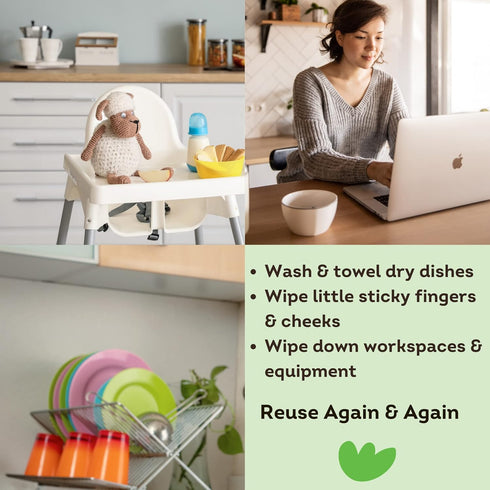 EKOH Swedish Dishcloths for Kitchen - Eco Sponge Cloth - Reusable Absorbent Cleaning Cloths for Washing Dishes - Paper Towel Alternative - Cellulo...
