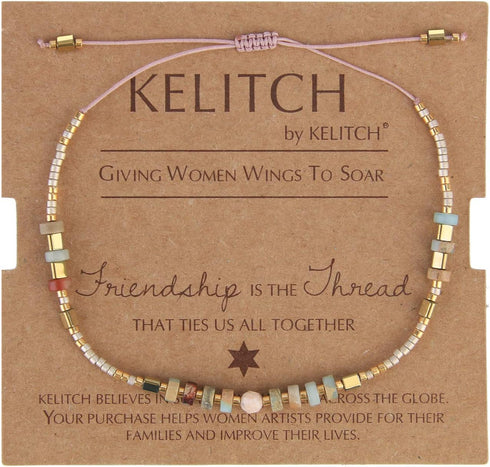 KELITCH Boho-color Crystal Shell Beaded Friendship Bracelets Handmade Strand Bracelet Bangles Jewelry For Summer...