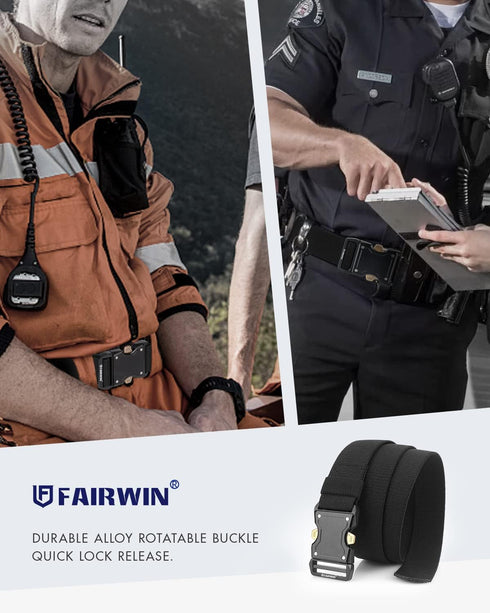 FAIRWIN Casual Golf Belts for Men 1.5" Stretch Nylon Canvas Quick Release Buckle Elastic Belt Work Hiking and Golf Accessories...