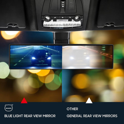 MIAOKE Blu-Ray Car Mirror - 12 Inch Anti-Glare Easy To Install, Universal All Car Wide Angle Panoramic Rear View Mirror Accessory...