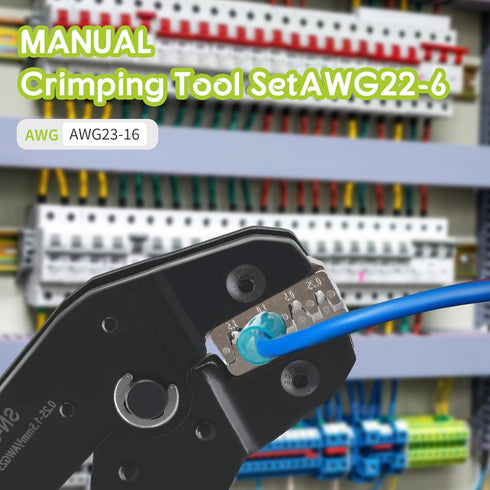 Crimping Tool for Non-Insulated Open Barrel Terminals & Receptacles,Wire Crimper,Wire Crimping Tool, Electrical Crimping Tool for AWG 23-16 (0.25-...