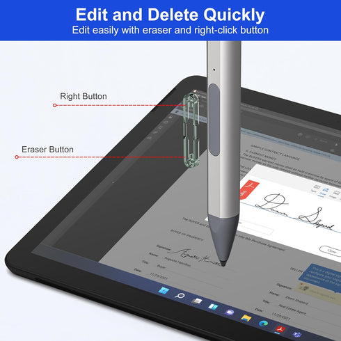 2024 New Surface Pen for Microsoft Surface Pro 11/10/9/8/7/6/5/4/3/X,Surface Go/Book/Studio/Laptop,4096 Pressure Sensitivity Windows Stylus Pen,US...
