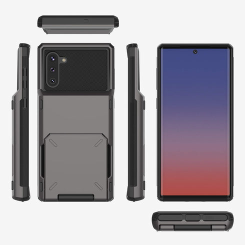 Asuwish Phone Case for Samsung Galaxy Note 10 5G with Tempered Glass Screen Protector and Credit Card Holder Slot Hybrid Protective Cell Rugged Sl...