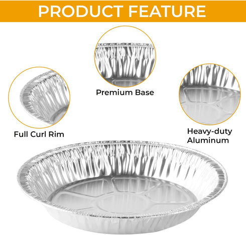 The Baker Celebrations Aluminum Foil Baking Pie Pans – 8 inch (7 inch Inner Diameter) Disposable Plates - Made in USA (Pack of 25)...