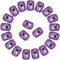 Sew on Rhinestones 50pcs Rectangle Octagon Shaped Rhinestones in Silver Settings Flatback Glass Rhinestone,13x18 mm,Light Purple...